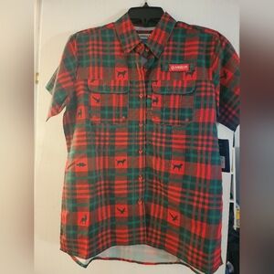 NEW‎ Magellan Women's Fishing Gear Christmas Holiday Short Sleeve Shirt